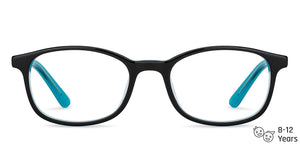 Black Rectangle Full Rim Kid Eyeglasses by Hooper-151282