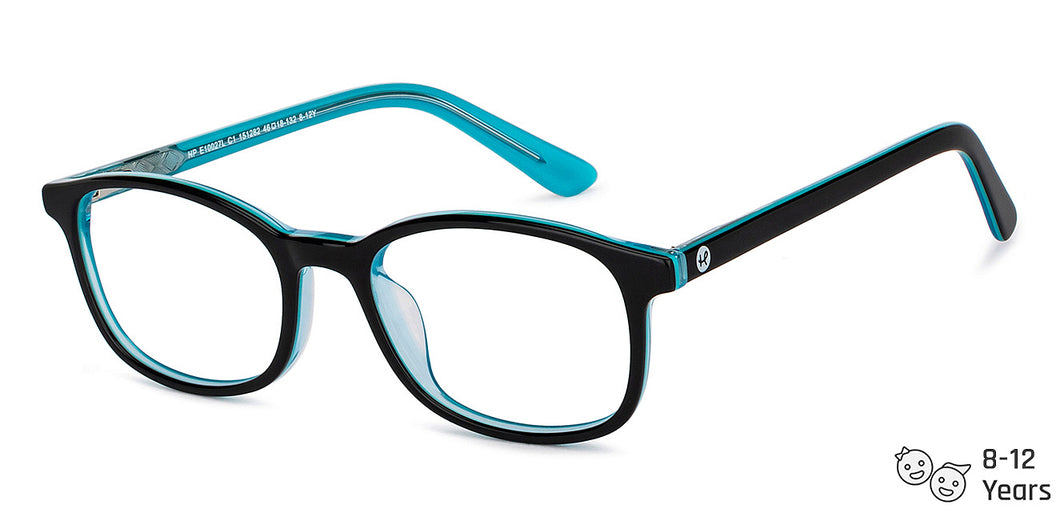Black Rectangle Full Rim Kid Eyeglasses by Hooper-151282