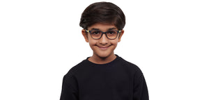 Black Rectangle Full Rim Kids Eyeglasses by Hooper-212032