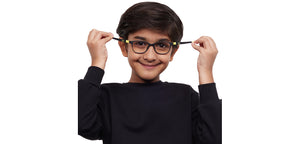 Black Rectangle Full Rim Kids Eyeglasses by Hooper-212032
