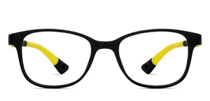 Black Rectangle Full Rim Kids Eyeglasses by Hooper-212032