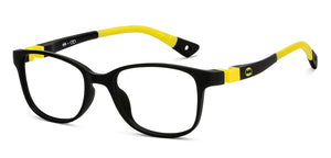 Black Rectangle Full Rim Kids Eyeglasses by Hooper-212032
