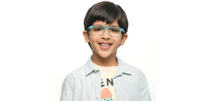 Blue Rectangle Full Rim Kids Eyeglasses by Hooper-213637