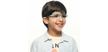 Load image into Gallery viewer, Blue Rectangle Full Rim Kids Eyeglasses by Hooper-213637