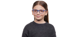 Blue Rectangle Full Rim Kids Eyeglasses by Hooper-212030