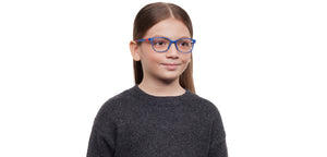 Blue Rectangle Full Rim Kids Eyeglasses by Hooper-212030