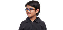 Load image into Gallery viewer, Blue Rectangle Full Rim Kids Eyeglasses by Hooper-212030