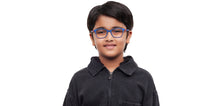 Load image into Gallery viewer, Blue Rectangle Full Rim Kids Eyeglasses by Hooper-212030