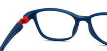 Load image into Gallery viewer, Blue Rectangle Full Rim Kids Eyeglasses by Hooper-212030