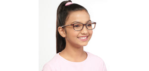 Brown Rectangle Full Rim Kids Eyeglasses by Hooper-201657
