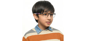 Grey Rectangle Full Rim Kids Eyeglasses by Hooper-213645