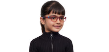 Load image into Gallery viewer, Red Rectangle Full Rim Kids Eyeglasses by Hooper-212029