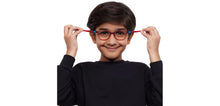 Load image into Gallery viewer, Red Rectangle Full Rim Kids Eyeglasses by Hooper-212029