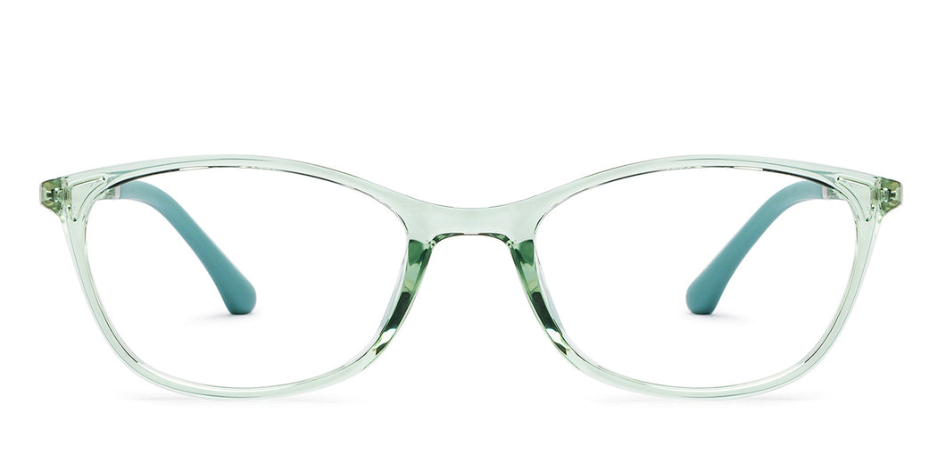 Green Transparent Cat Eye Full Rim Women Eyeglasses by Lenskart Air-201542