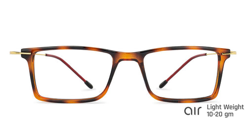 Brown Rectangle Full Rim Extra Wide Unisex Eyeglasses by Lenskart Air Online-140579