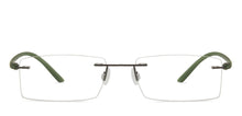 Load image into Gallery viewer, Green Rectangle Rimless Unisex Eyeglasses by Lenskart Air Computer Glasses-147754