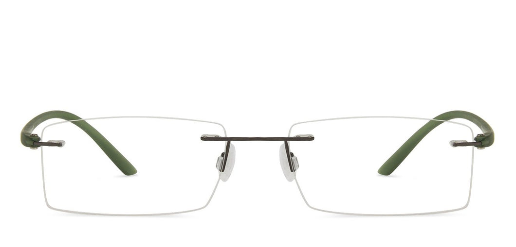 Green Rectangle Rimless Unisex Eyeglasses by Lenskart Air Computer Glasses-147754