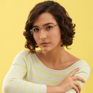 Green Rectangle Rimless Unisex Eyeglasses by Lenskart Air Computer Glasses-147754