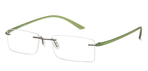 Green Rectangle Rimless Unisex Eyeglasses by Lenskart Air Computer Glasses-147754