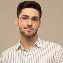 Load image into Gallery viewer, Brown Rectangle Rimless Unisex Eyeglasses by Lenskart Air Computer Glasses-147753