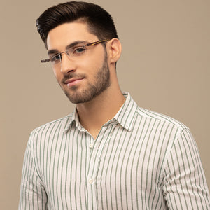 Brown Rectangle Rimless Unisex Eyeglasses by Lenskart Air Computer Glasses-147753