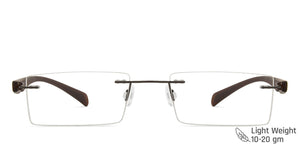 Brown Rectangle Rimless Unisex Eyeglasses by Lenskart Air Computer Glasses-147753