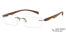 Load image into Gallery viewer, Brown Rectangle Rimless Unisex Eyeglasses by Lenskart Air Computer Glasses-147753