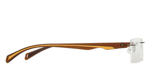 Brown Rectangle Rimless Extra Narrow Unisex Eyeglasses by Lenskart Air-145975
