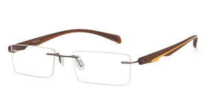 Brown Rectangle Rimless Extra Narrow Unisex Eyeglasses by Lenskart Air-145975