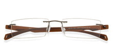 Load image into Gallery viewer, Brown Rectangle Rimless Extra Narrow Unisex Eyeglasses by Lenskart Air-145975