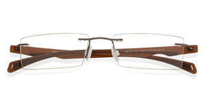 Brown Rectangle Rimless Unisex Eyeglasses by Lenskart Air Computer Glasses-147753