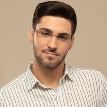 Load image into Gallery viewer, Black Rectangle Rimless Unisex Eyeglasses by Lenskart Air Computer Glasses-147752