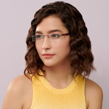 Load image into Gallery viewer, Black Rectangle Rimless Unisex Eyeglasses by Lenskart Air Computer Glasses-147752