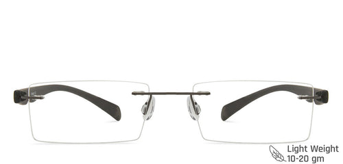 Black Rectangle Rimless Unisex Eyeglasses by Lenskart Air Computer Glasses-147752