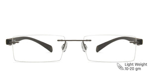 Black Rectangle Rimless Unisex Eyeglasses by Lenskart Air Computer Glasses-147752