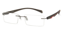 Load image into Gallery viewer, Black Rectangle Rimless Unisex Eyeglasses by Lenskart Air Computer Glasses-147752