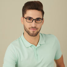 Load image into Gallery viewer, Black Rectangle Full Rim Narrow Unisex Eyeglasses by Lenskart Air-145978