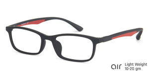 Black Rectangle Full Rim Narrow Unisex Eyeglasses by Lenskart Air-145978