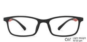 Black Rectangle Full Rim Narrow Unisex Eyeglasses by Lenskart Air-145978