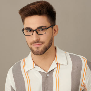 Black Rectangle Full Rim Narrow Unisex Eyeglasses by Lenskart Air-147281