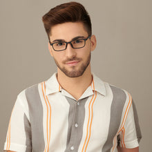Load image into Gallery viewer, Black Rectangle Full Rim Narrow Unisex Eyeglasses by Lenskart Air-147281