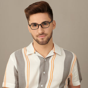 Black Rectangle Full Rim Narrow Unisex Eyeglasses by Lenskart Air-147281