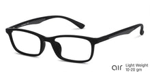 Load image into Gallery viewer, Black Rectangle Full Rim Narrow Unisex Eyeglasses by Lenskart Air-147281