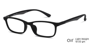 Black Rectangle Full Rim Narrow Unisex Eyeglasses by Lenskart Air-147281