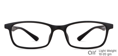 Black Rectangle Full Rim Unisex Eyeglasses by Lenskart Air-148357