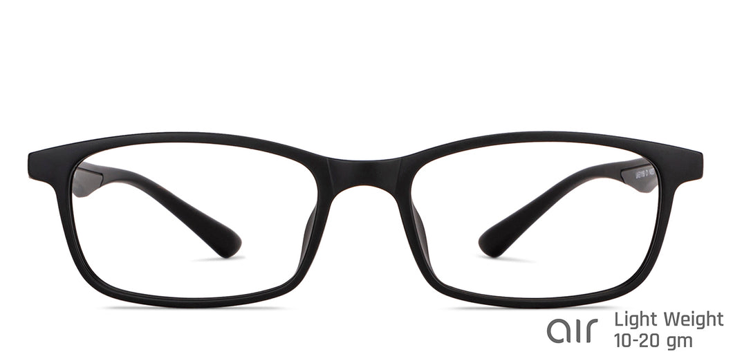 Black Rectangle Full Rim Unisex Eyeglasses by Lenskart Air-148357