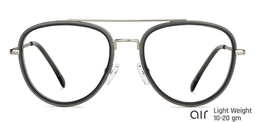 Silver Aviator Full Rim Unisex Eyeglasses by Lenskart Air-147283