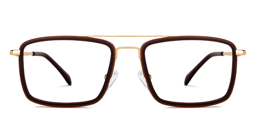 Brown Rectangle Full Rim Unisex Eyeglasses by Lenskart Air Online-149746