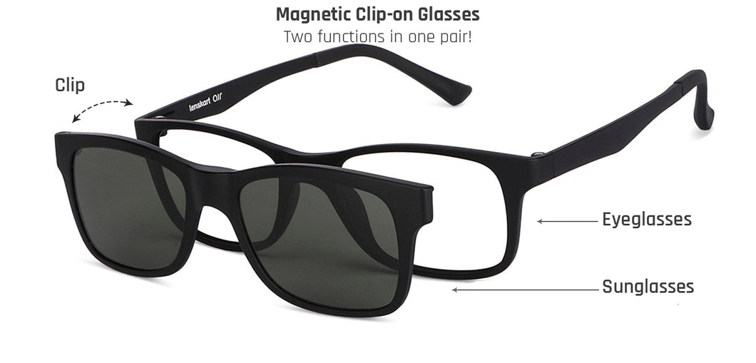 Black Rectangle Full Rim Narrow Unisex Eyeglasses by Lenskart Air LA-145979