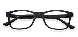 Blue Rectangle Full Rim Narrow Unisex Eyeglasses by Lenskart Air LA-145980